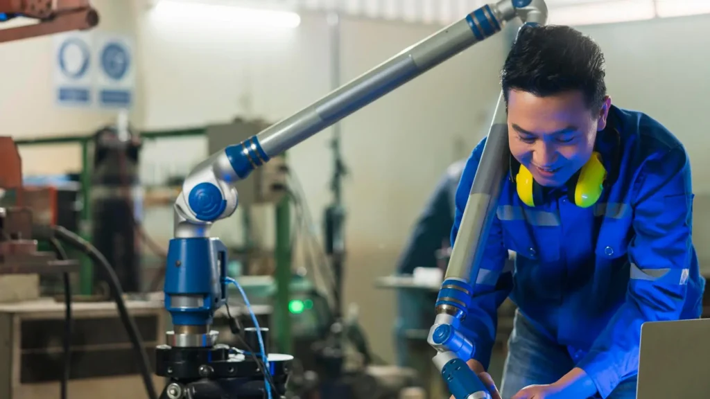 Technician transitioning between injection molding, blow molding, and extrusion processes in plastics manufacturing
