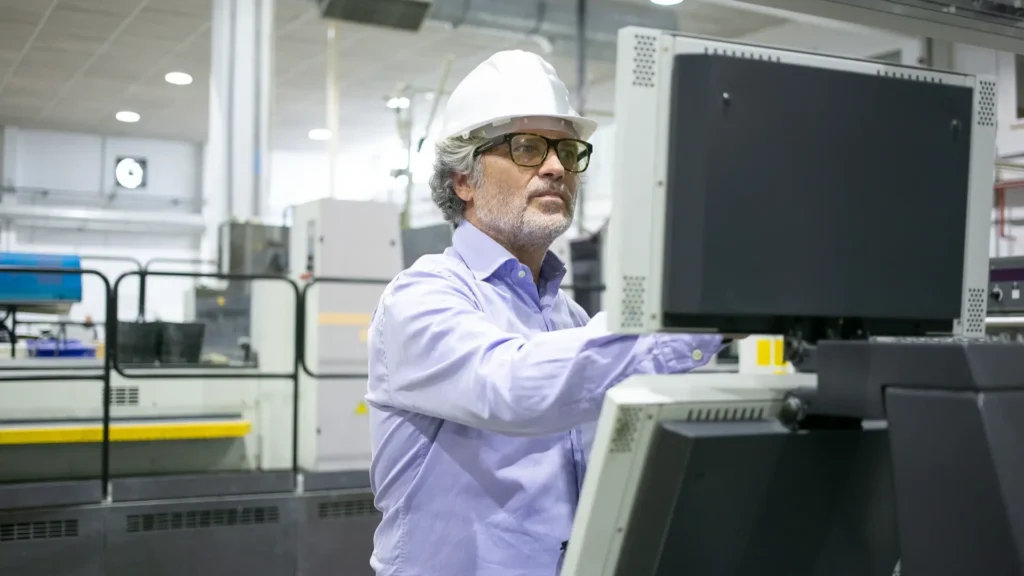 Director of Quality overseeing injection molding production and quality inspection processes in a plastics manufacturing facility.